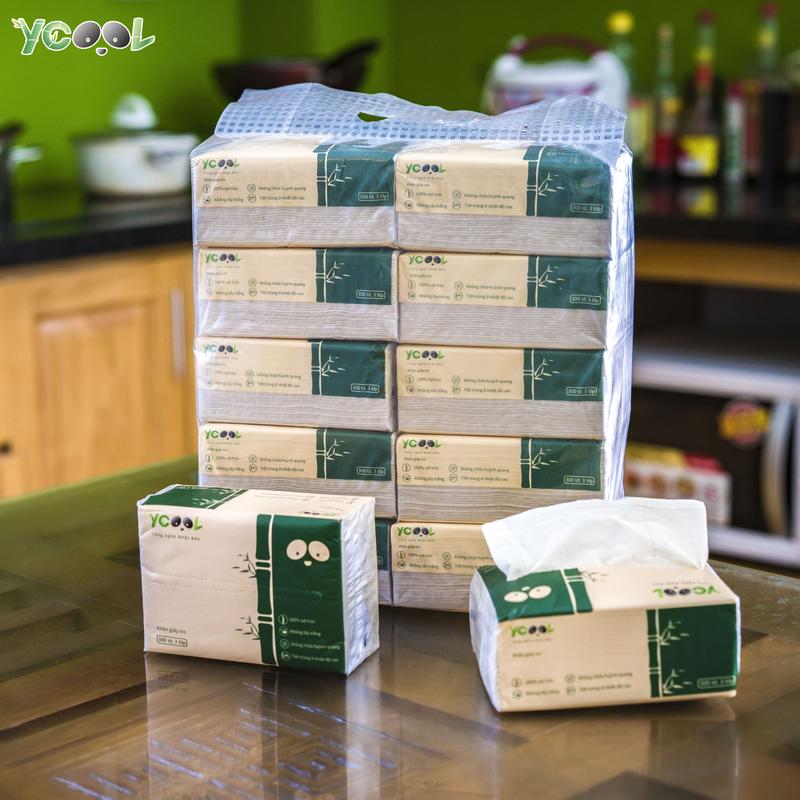 Combo 10 gói Khăn Giấy ăn gấu trúc YCOOL 300 tờ