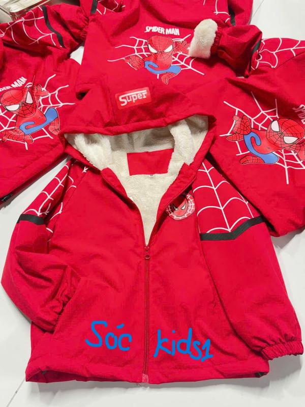   LÓT LÔNG  Áo khoác gió siêu nhân người nhện hình in siêu đẹp cho bé thiết kế 2 lớp lót lưới cản gió cản nước hiệu quả cho bé từ 10-35kg áo  khoác lông 