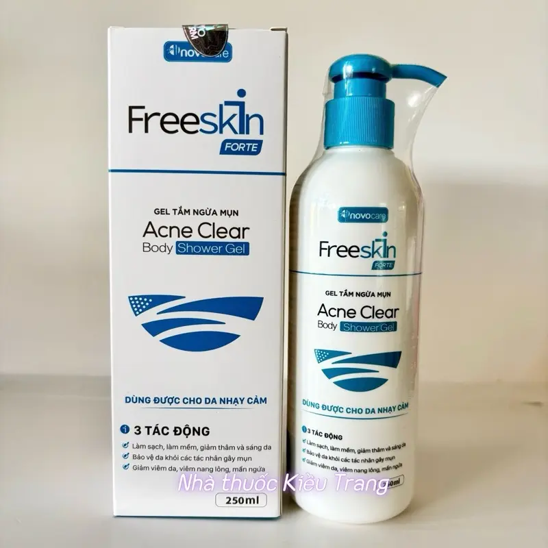 [Mẫu mới] Combo xịt mụn sữa tắm Freeskin Forte, dùng cho mụn cơ thể, viêm nang lông, viêm da 4