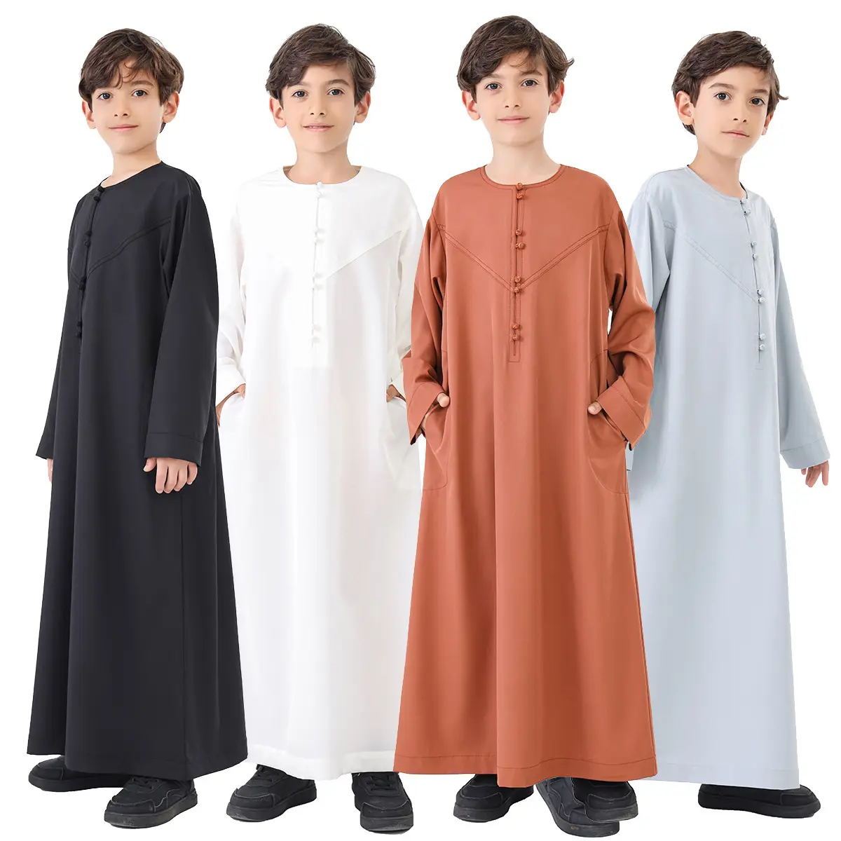 Eid Ramadan Muslim Boy Jubba Thobe Kids Islam Traditional Clothing Saudi Arabic Robe