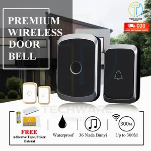 Bel Rumah Tanpa Kabel Waterproof 300M/ Bel Rumah Wireless Waterproof  IP44/ Door Bell Wireless Pintu 1 Receiver/ Bel Pintu Rumah Remote 300M 1 Transmitter