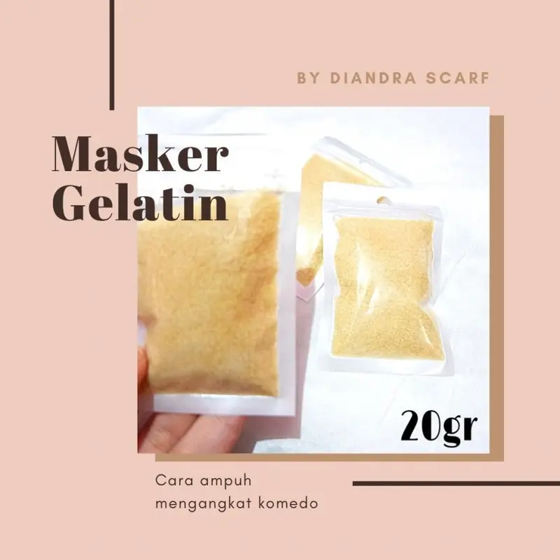 20 Gram Bubuk Gelatin Masker Komedo Halal Kering 0