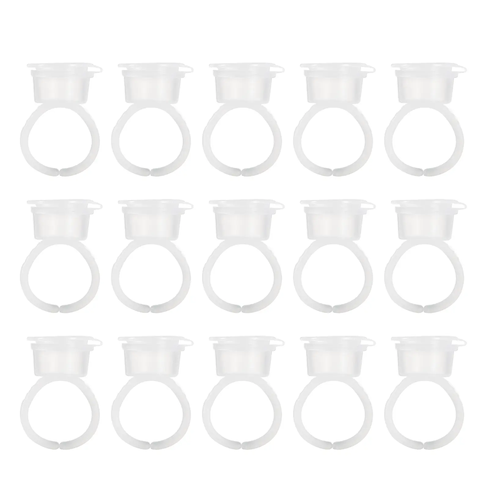 Tattoo Flap Ring Ink Cup Pigment Make Low Carbon Environmental Protection Material 2.6x1.5cm Transparent 40 Pcs