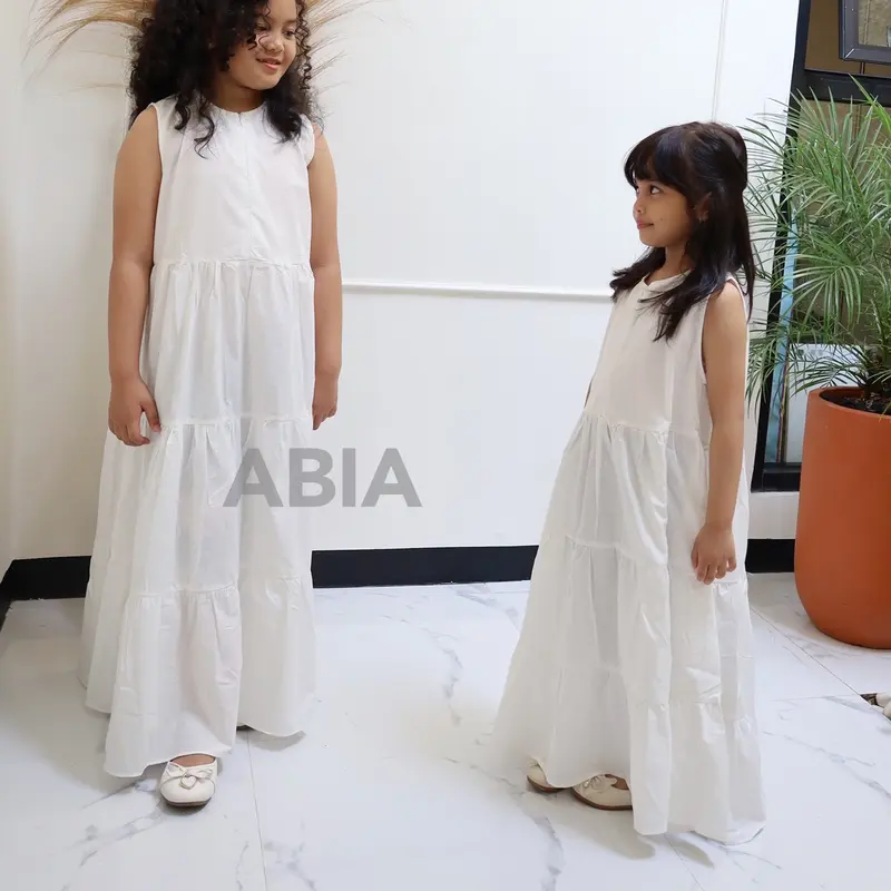 Dress Anak Perempuan Polos Hitam Putih 5