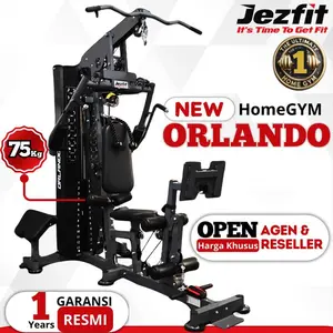 Jezfit Home Gym 1 Sisi 165LBS Multifungsi Beban 75KG Homegym 1 Station Include Legpress Function - 75 KG