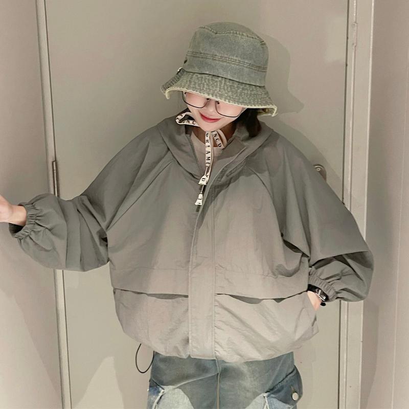 [ Bản premium ][Jemcloset] Áo khoác dù KAWU có túi trong , vải dù gió nhăn xịn lót lụa cotton 100% cực mát và nhẹ style Hàn Quốc -  10782 Nữ Jacket Women