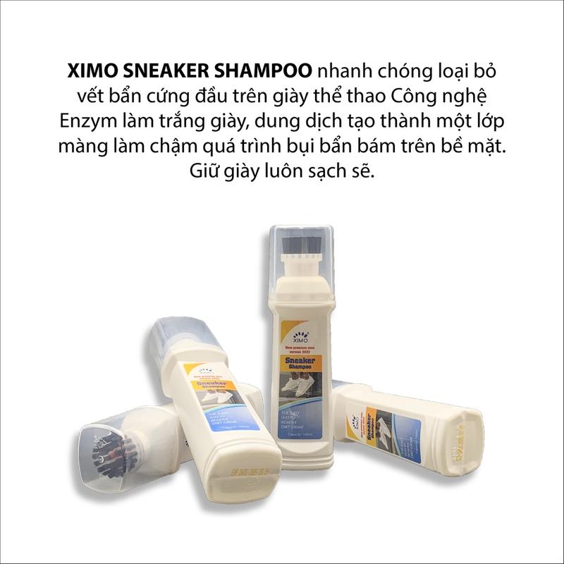 Chai Nước Lau Giày, Xịt Tẩy Trắng Giày Sneaker Shampoo Ximo, Giúp Vệ Sinh Vết Bẩn Nhanh Chóng Bản Premium
