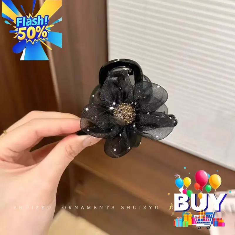 Kẹp Tóc Càng Cua Hoa Hướng Dương, Hàng Mới Về Mùa Hè, Dành Cho Phụ Nữ Và Nam Giới, Kẹp Tóc Đuôi Ngựa Cao, Cố Định Sau Đầu, Kẹp Cá Mập Hoa, Phụ Kiện Tóc, Giá Cả Phải Chăng, Cao Cấp, Thích Hợp Cho Phụ Nữ Và Nam Giới, Năm 2025 set  dây  buộc  tóc 1