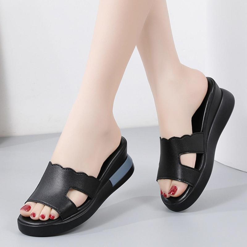 Product Introduction of Sandal Wedges Wanita Fashion Kekinian 2024 - Tinggi Hak 5 Cm - Sendal, Cewek 1