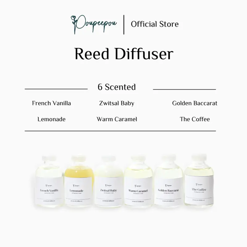 Poupeepou Diffuser Aromatherapy Aesthetic dan Refill Diffuser | Difuser Aroma Pengharum Ruangan Pewangi 2