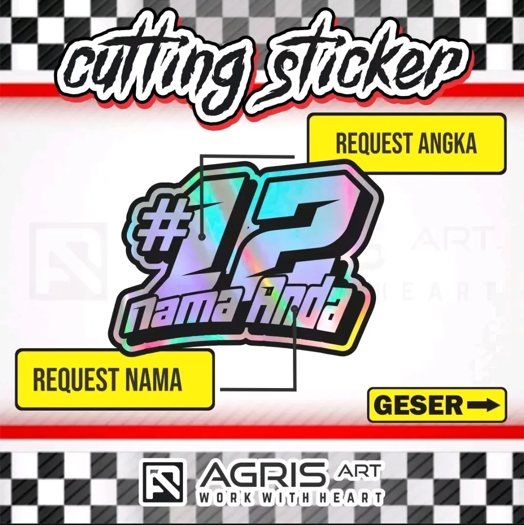 cutting sticker stiker request nomor start custom angka nama