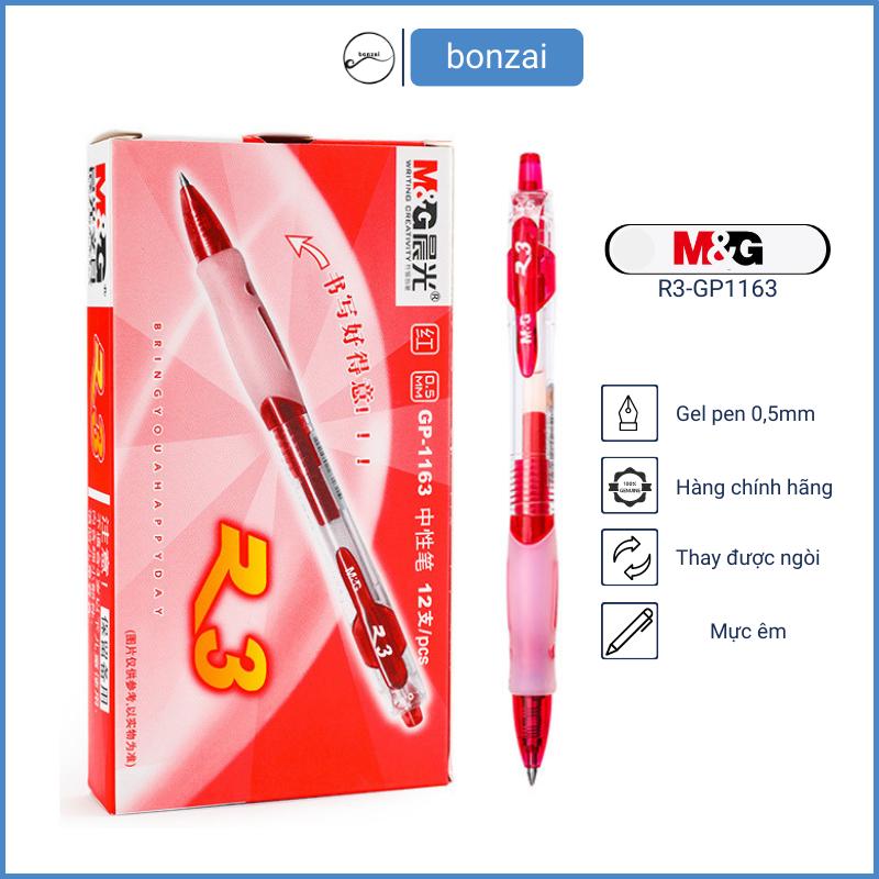Bút bi béo, bút gel M&G ngòi 0,5mm mực trơn viết đẹp R3-GP1163 (Hàng Chính Hãng)
