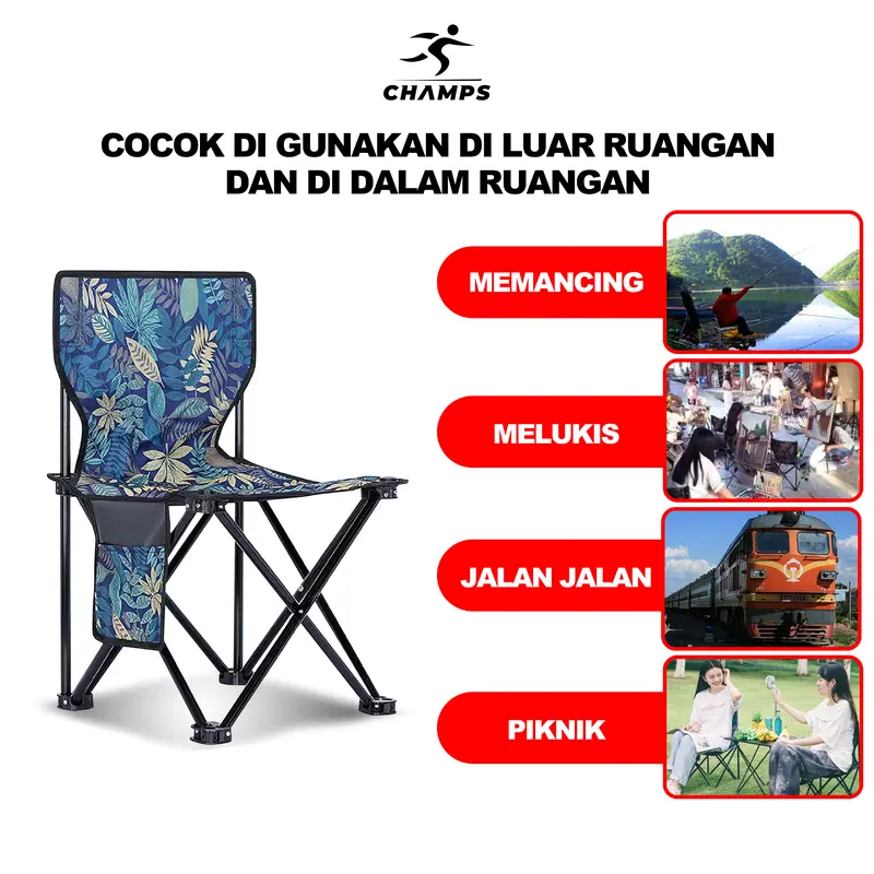 CHAMPS Kursi lipat Outdoor Portable CH-701L,CH-702XL,CH-703XXL - Camping 2