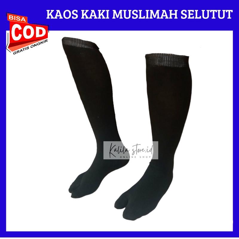 Kaos kaki muslimah panjang selutut wanita jempol 1 Lusin 4