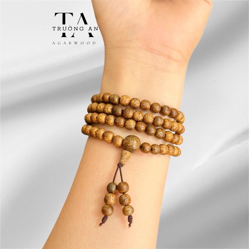 ￼Vòng Tay Trầm Hương Chuỗi Tràng Hạt 108 Hạt quấn tay, niệm phật Trường An Trầm Hương Phụ Kiện vòng tram 6