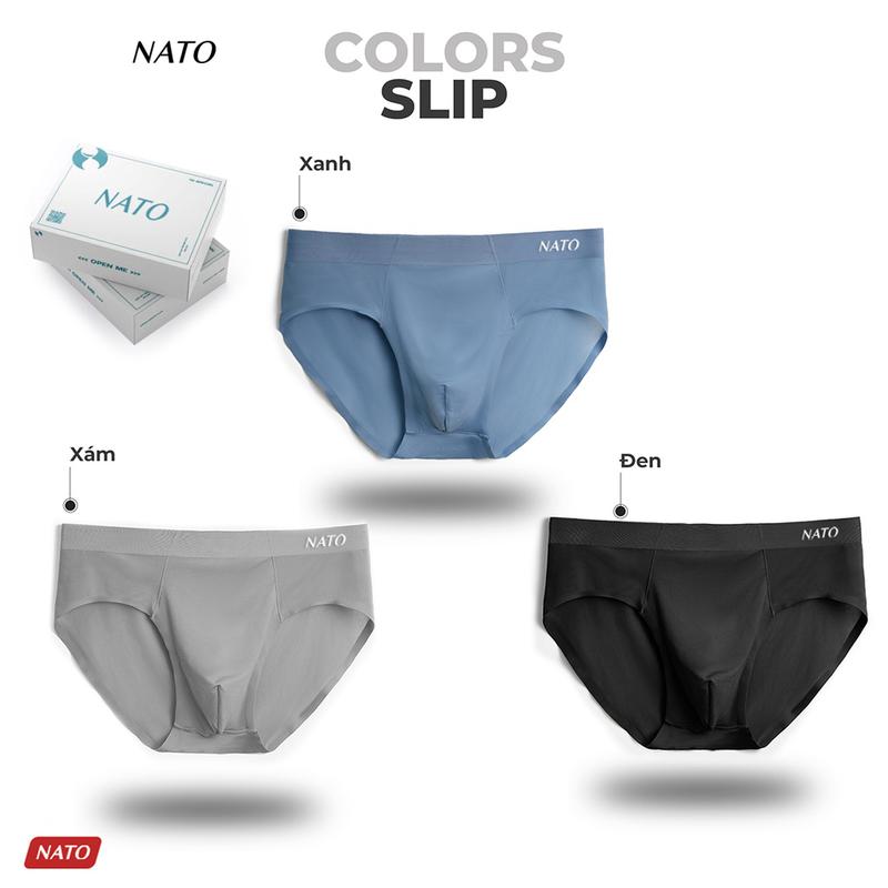 COMBO Quần Lót Nam PROFIT & SLIP Boxer Trơn Vải Lụa Băng Tự Nhiên Thun Lạnh Cao Cấp Màu Đen Xanh Xám Tam Giác Sịp Đùi NATO Quần Boxer