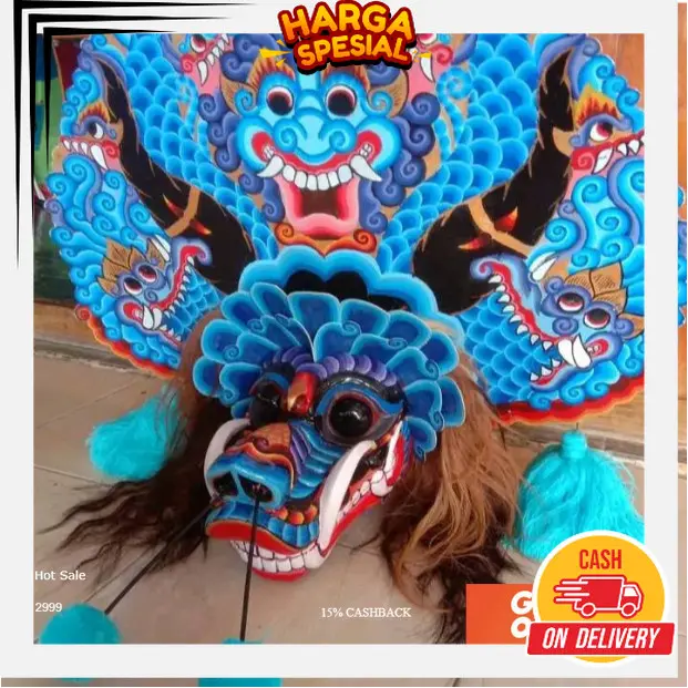TERLARIS BARONGAN DEVIL Sungut Full Kayu Asli Ukuran 14 Bonus Kemul Panjang Dan Pentul Tinggal Pakai