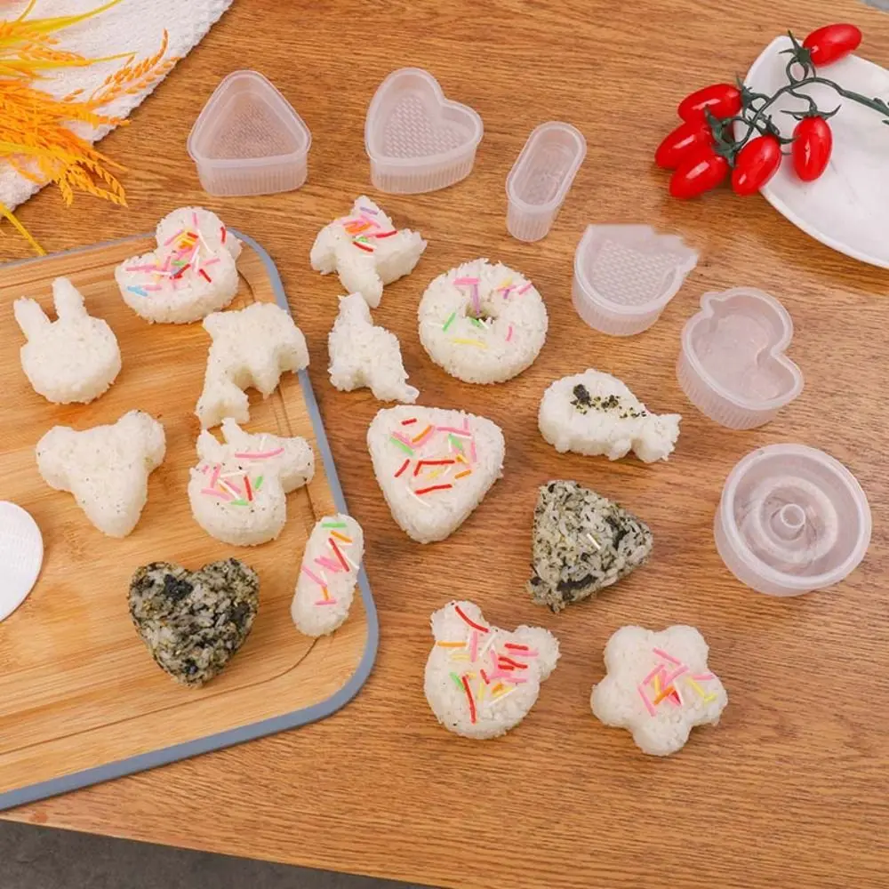 New DIY Rice Ball Mold Transparent Cartoon Shape Sushi Mould Easy Demoulding Kitchen Gadgets Sushi Tools Children