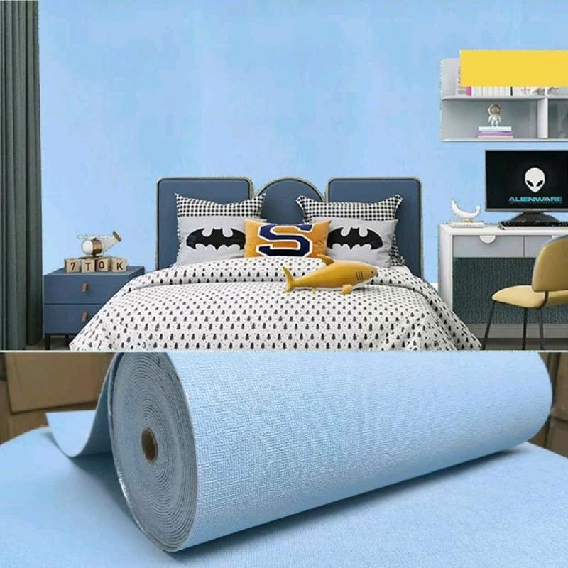 Cuộn Xốp Dán Tường Vân Vải Thế Hệ Mới, Có Keo Tráng Nhôm Cách Nhiệt, Chống Ẩm, Giấy Dán Và Đồ Trang Trí Tường, Cuộn 10m