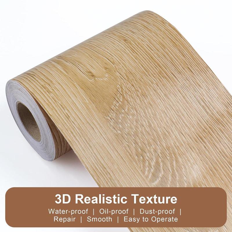 Product Introduction of Realistic Wood Grain Repair Duct Tape Furniture Renovation Adhesive Skirting Waist Line Floor Stickers Home Decor Improvement 23
