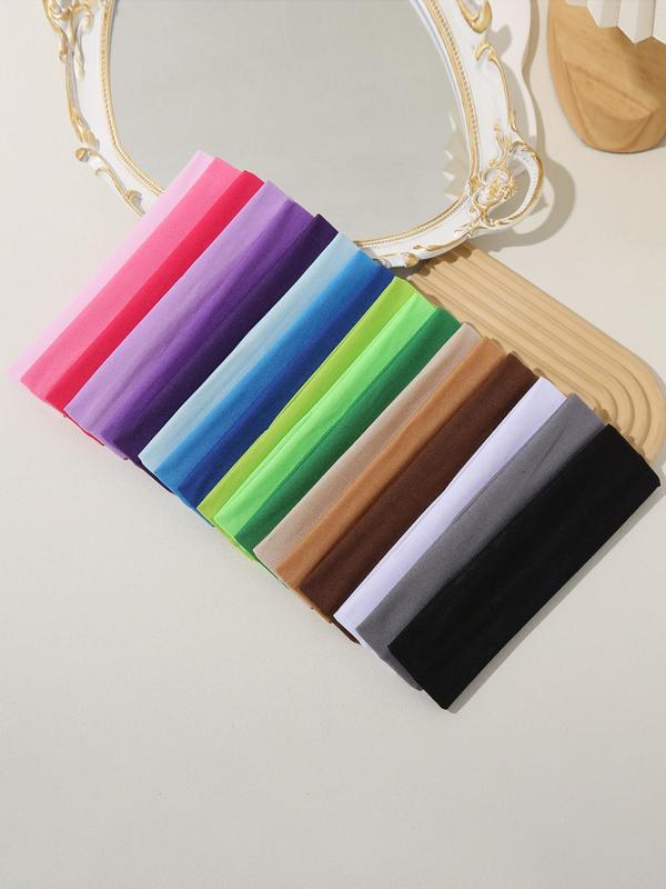 Solid Color Hair Band (18pcs), Sporty Elastic Hair Band for Ponytails, Ponytail Hair Accessories for Women & Girls, Minimalist Headwear Suitable for Sports Outdoors Yoga Thick Hair Hairstyles 2
