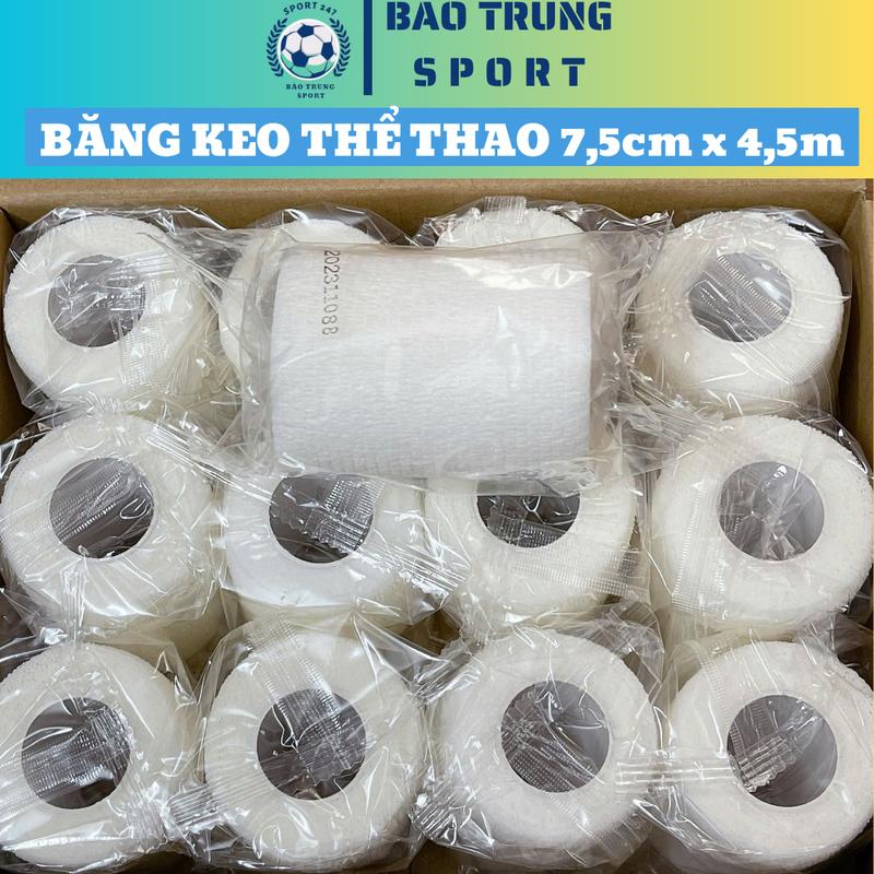 Hộp 12-24 cuộn 7,5cm* 4,5m BĂNG KEO THỂ THAO TỰ DÍNH GIẢM TRẤN THƯƠNG Loại Xịn Sport Thun Quấn Cổ Tay Quấn Cổ Tay Bóng đá & Bóng đá