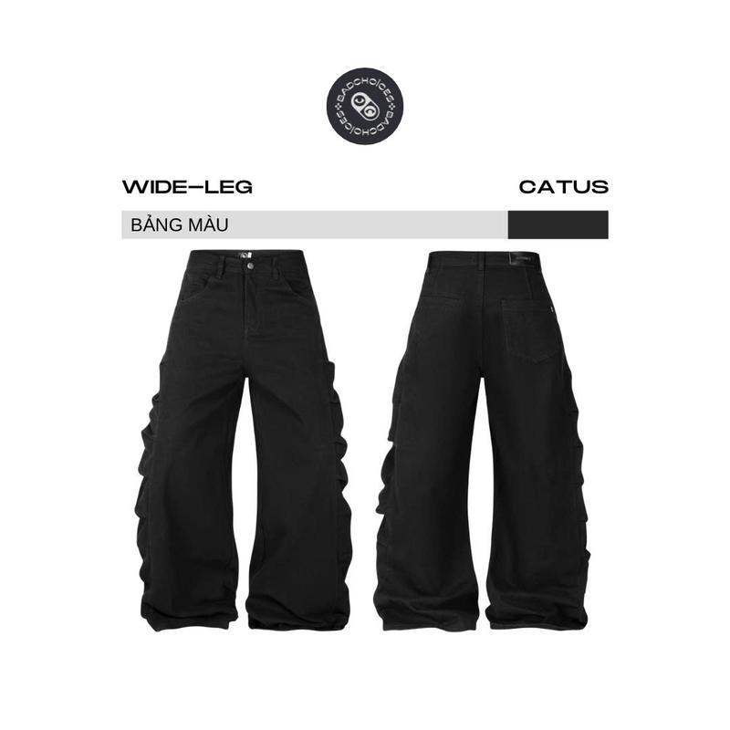 Bad Choices | Quần Jean Kaki Wide-legs CATUS ống rộng StreetStyle