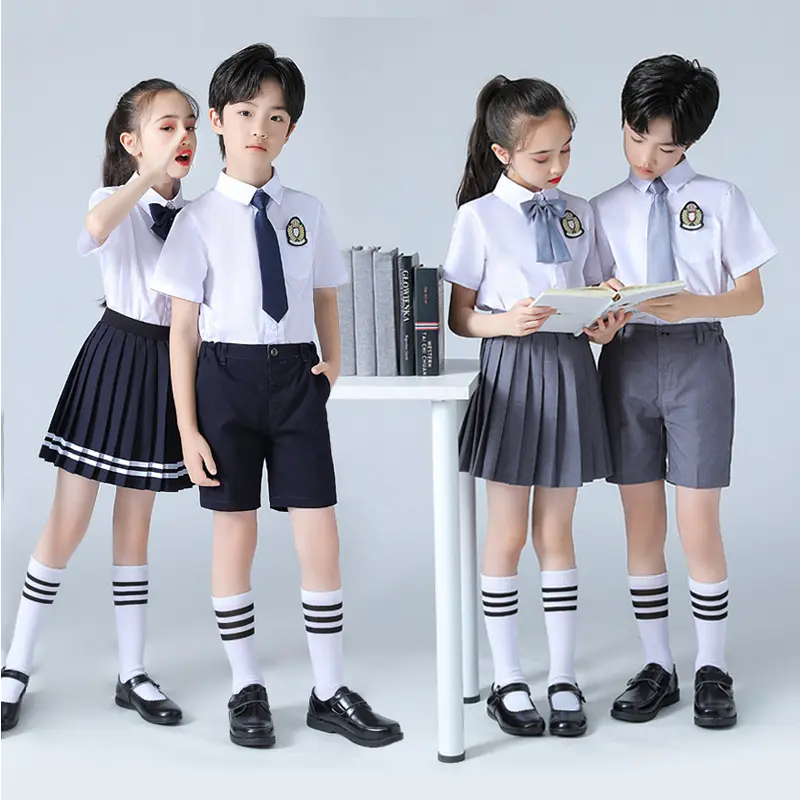 Primary and Secondary School Students Chorus Graduation Clothing Children's Kindergarten Suit British Style School Uniform Business Attire Recitation Performance Clothing