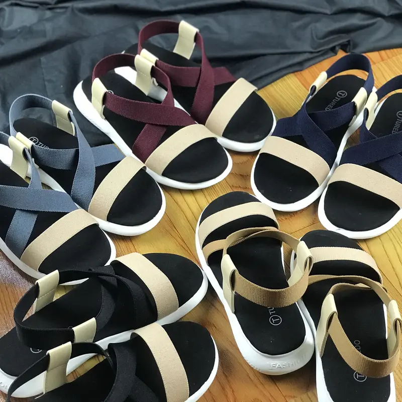 Yellow Jafna - Sandal Wanita Tali Silang Karet Elastis Anti Slip - Nyaman Dipakai Harian 1
