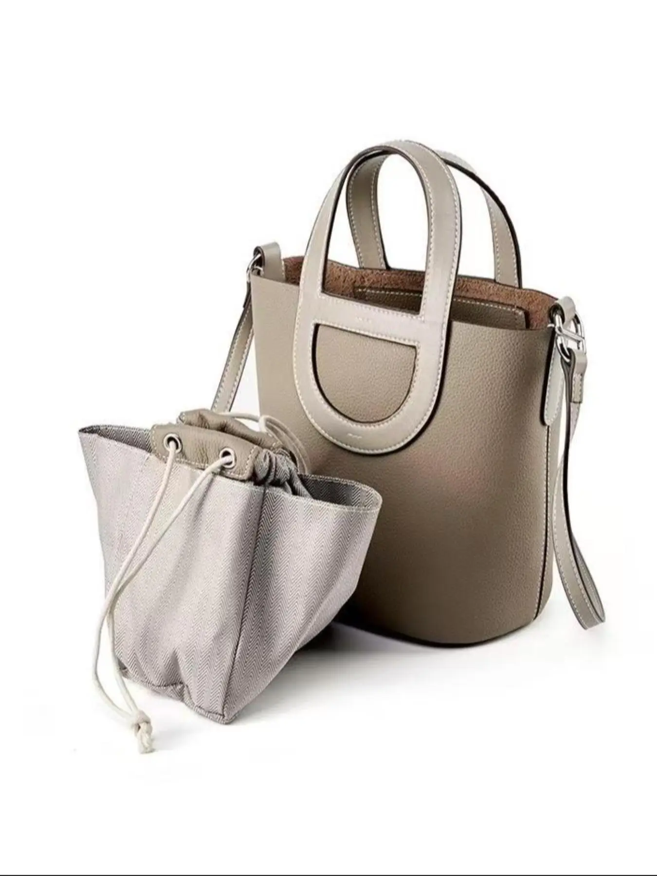 Women's Fashionable Solid Color Handbag, Casual Versatile Bucket Bag for Daily Used, Trendy High-quality Daily Commuting Bag, Leather Satchel
