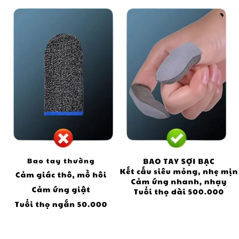 Bao tay chơi game sợi len, bao tay chơi game sợi bạc 24 kim cao cấp Chống Mồ Hôi, Siêu Nhạy, Co Giãn Cực Tốt Bảo Hành 12 Thángạc 24 kim cao cấp Chống Mồ Hôi, Siêu Nhạy, Co Giãn Cực Tốt Bảo Hành 12 Tháng 8