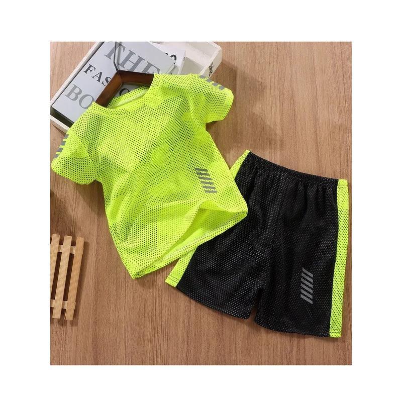 Summer Baby Girls Clothes Set Breathable Sport Football Jogging T-Shirts And Shorts 2PCS Suit Children Boy Top Bottom Tracksuits 6