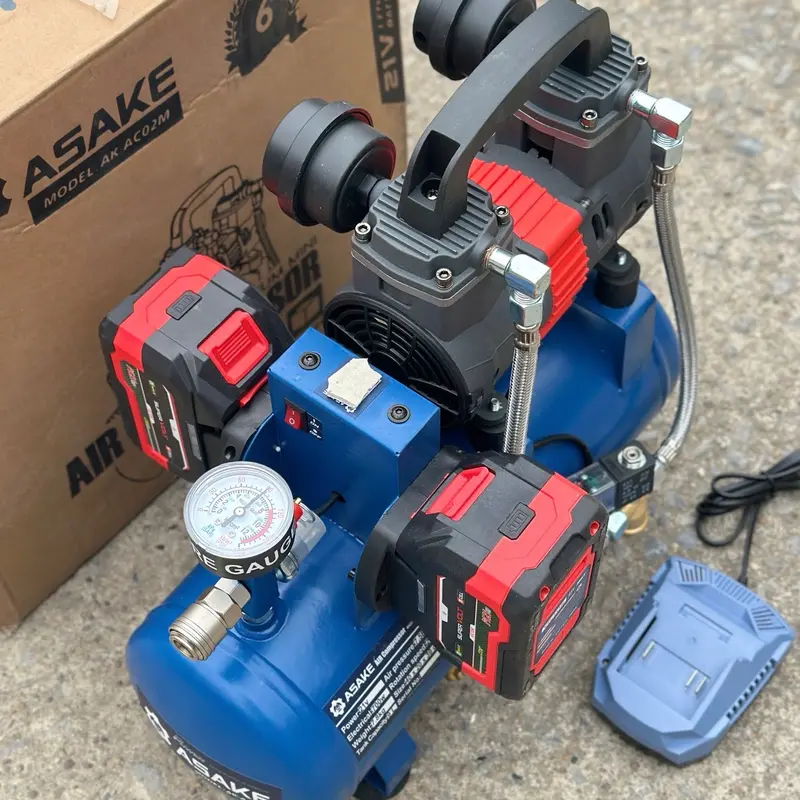 Máy Nén Khí Pin Asake AK - AC02M Dung Tích 9L Chân Pin Phổ Thông M21 Bảo Hành 6 Tháng 4
