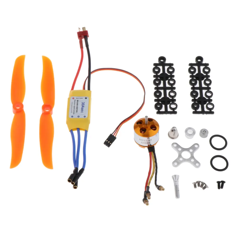 Động cơ RC 2200KV, với ESC 30A, có giá đỡ cánh quạt, thích hợp cho RC, đồ chơi và đồ chơi, các bộ phận và phụ kiện RC khác