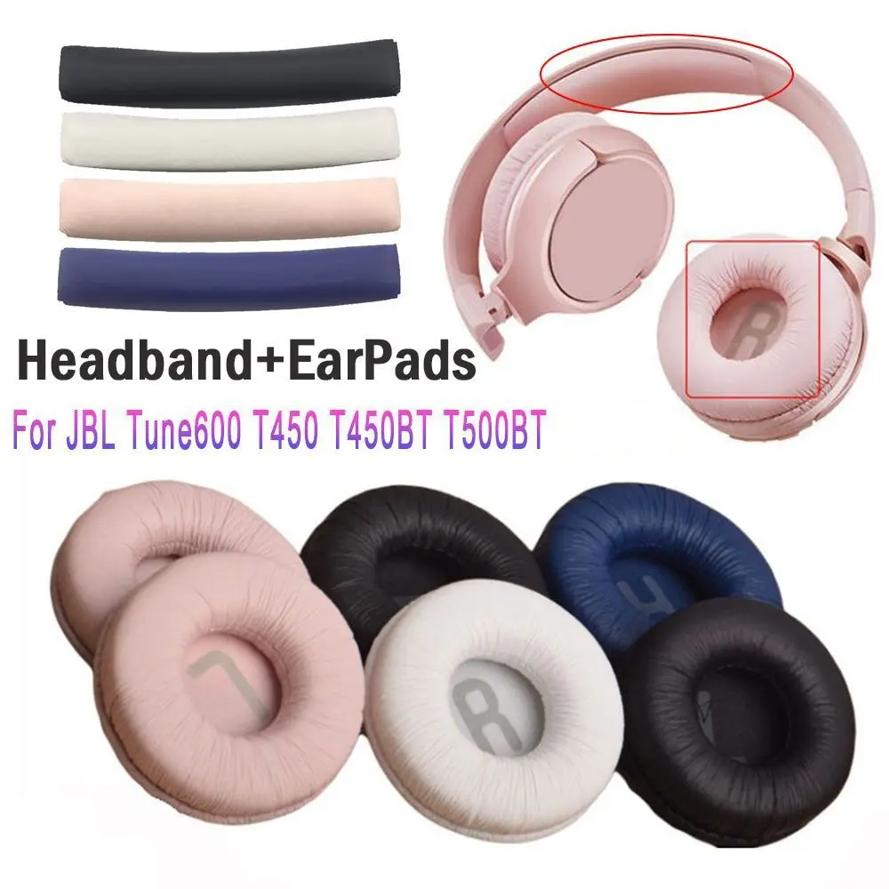 Đệm lót tai nghe bằng bọt mềm, 1 cặp, thay thế, cho Tune600BT, T520BT, T510BT, T500BT, T450BT, đệm băng đô