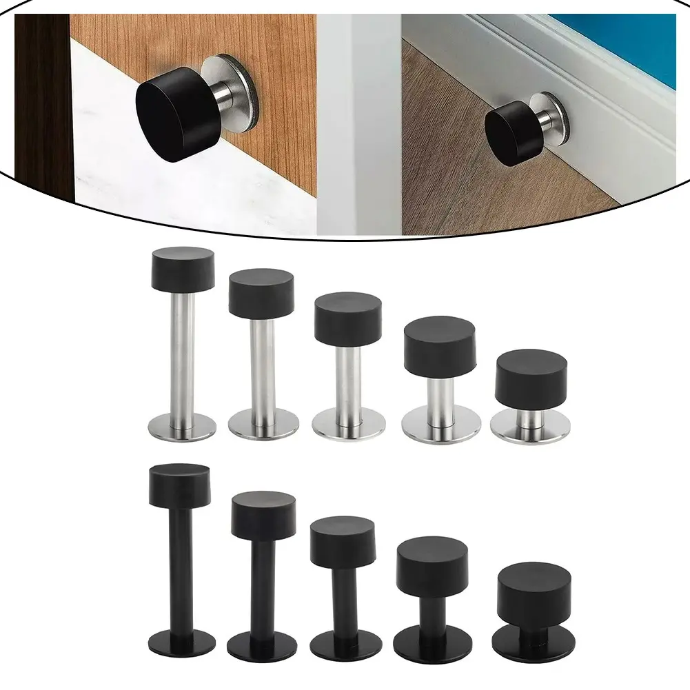 Premium Stainless Steel Non Punch Door Stopper with  - Protect