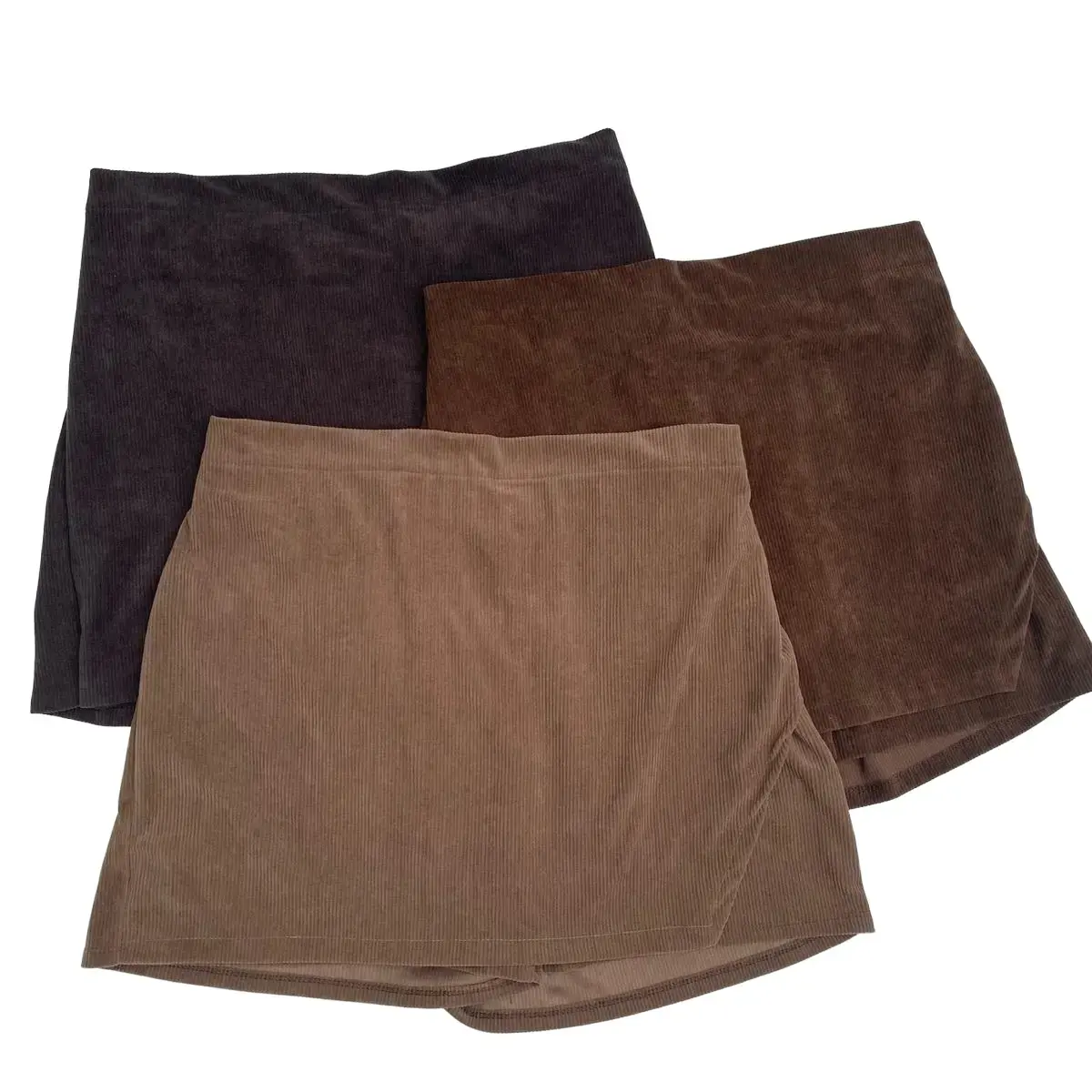 Trendy Overlap Corduroy Palda Shorts / Skorts • Up to 3XL Casual Comfortable Womenswear
