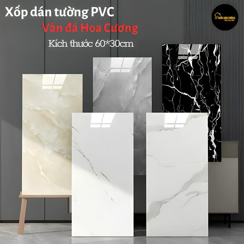 Combo 50 Miếng Dán Tường PVC Vân Đá Hoa Cương 60x30cm Có Sẵn Keo Chống Cháy Nước Cho Phòng Khách Nhà Bếp - Bộ 50 Miếng