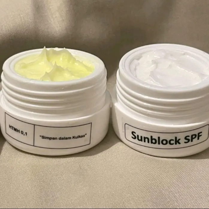 Paket Cream H*MH 0.1 + Sunblock SPF 50 untuk Memutihkan dan Melindungi Kulit dari Sinar Matahari - Facial, Hitam, Melembutkan 1