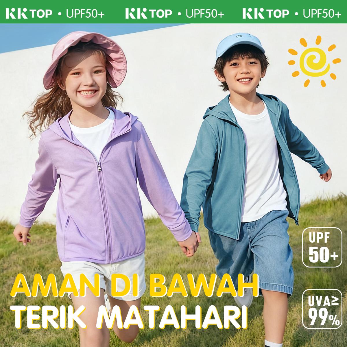 KKTOP Jaket UV Hoodie Jaket Anak Laki laki Perempuan Unisex UPF50+ Unisex 5-12 Tahun (KIDS Jaket 01)