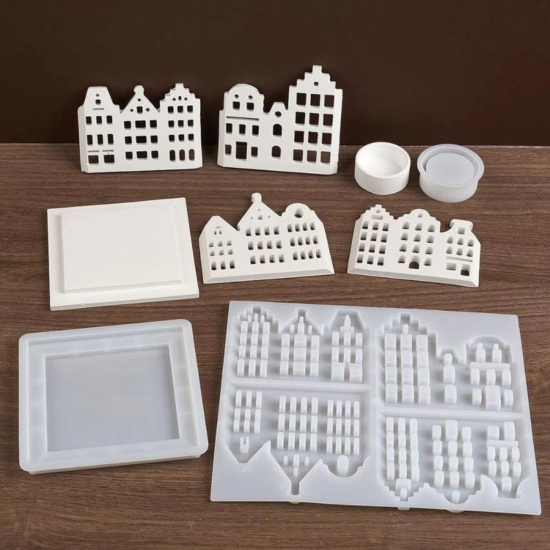 Creativity Silicone Hollow Candlestick Molds Epoxy Resin Square Candle Holder Mold DIY Craft Tea Lamp Holder Mold Home Decor 3