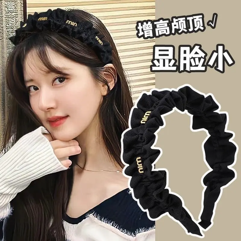 Băng đô vải lụa nhún đính charm, cài tóc mũ đội đầu,  phụ kiện tóc nữ nhẹ nhàng thanh lịch nữ tính