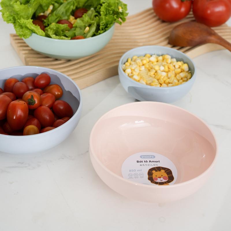 Bát ăn cơm, ăn dặm nhựa Inochi Amori cho bé chịu nhiệt (Nhỏ 415 ml/ To 850ml)