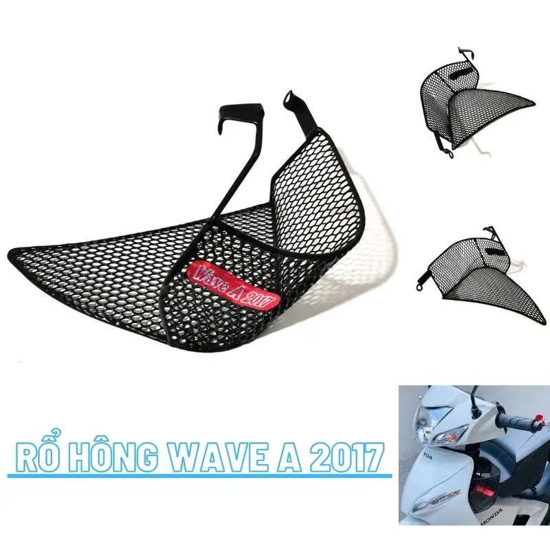 Rổ đựng đồ xe máy thép nhúng nhựa cao cấp, giỏ hông xe máy đựng chai nước gắn dễ dàng chắc chắn 6