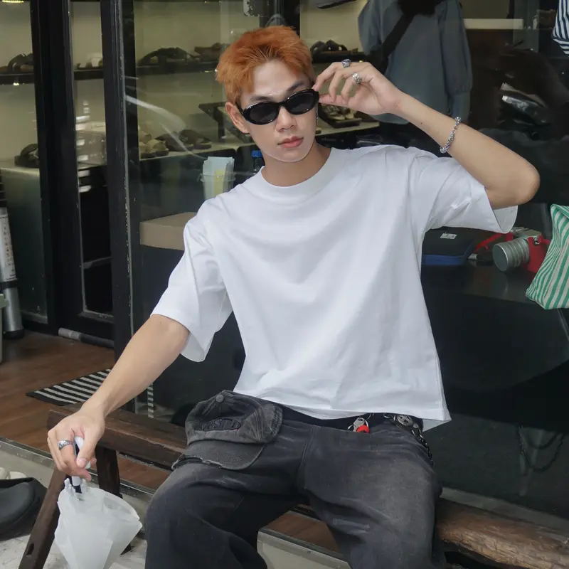 Áo Thun Trơn FORM BOXY Cotton 250gsm GODMOTHER T-Shirt Boxy Nam Nữ Menswear Thoáng Mát Phong Cách Trẻ Trung Năng Động 5