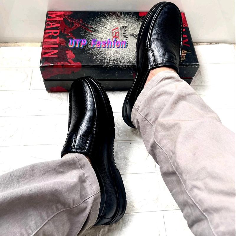 Giày lười nam da bò thật..đế cao su mềm..size từ 39-44..màu đen. đế khâu sẵn  chắc chắn 2
