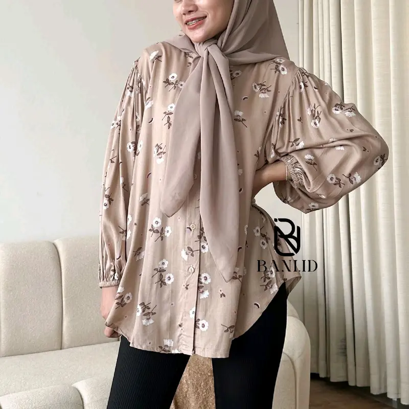 FLOWRA PUFFY BLOUSE RAYON LENGAN BALON 1