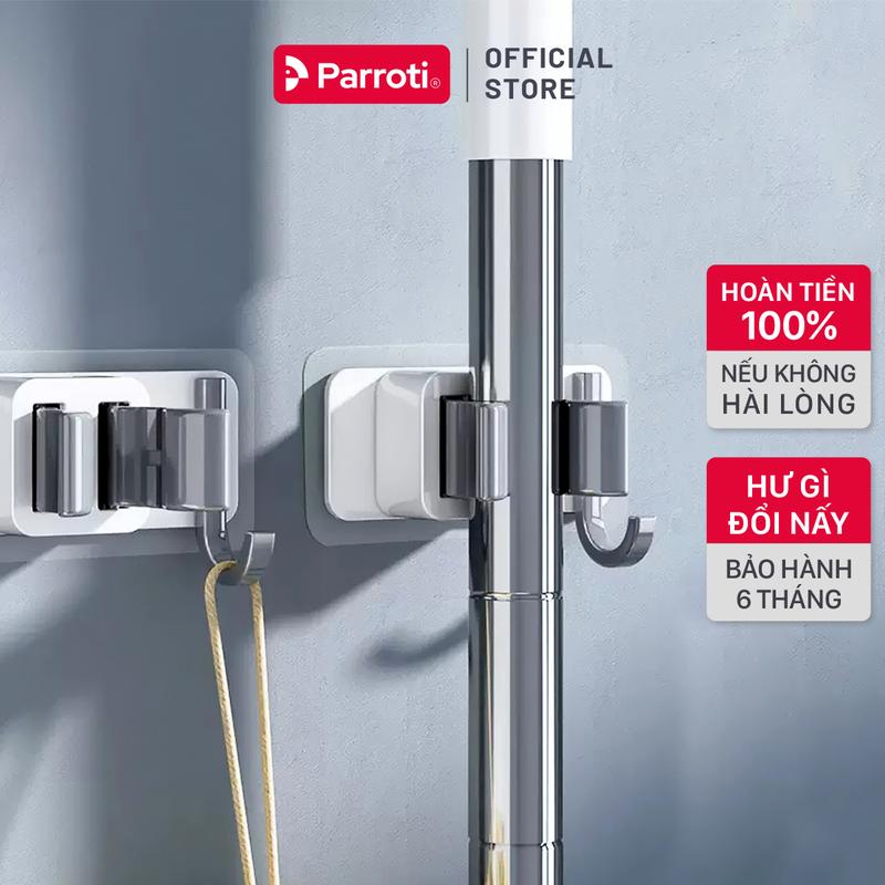 Móc Treo Cây Lau Nhà Dán Tường Móc Treo tường Chổi Lau Nhà Móc Treo Cọ Bồn Cầu 2 Trong 1 - Parroti Keeper KP03