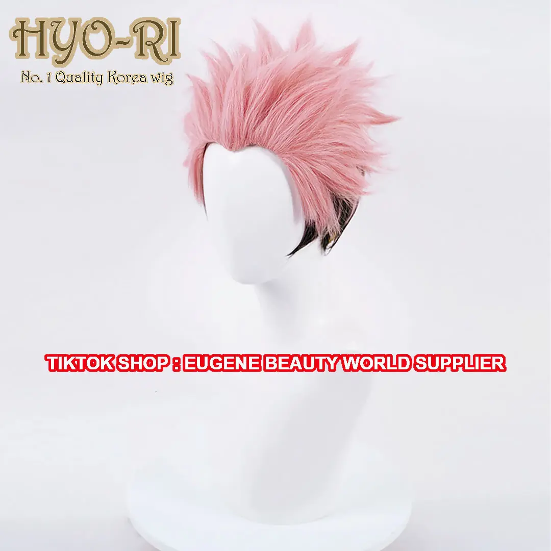 HYO-RI WIG : WIG RYOMEN SUKUNA WIG SUKUNA WIG ITADORI YUJI WIG ITADORI YUUJI WIG YUUJI ITADORI WIG YUJI ITADORI ANIME COSPLAY JUJUTSU KAISEN WIG COWO COWOK PRIA PENDEK LURUS OMBRE GRADASI MODEL STYLE CEPAK JABRIK