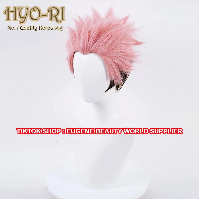 HYO-RI WIG : WIG RYOMEN SUKUNA WIG SUKUNA WIG ITADORI YUJI WIG ITADORI YUUJI WIG YUUJI ITADORI WIG YUJI ITADORI ANIME COSPLAY JUJUTSU KAISEN WIG COWO COWOK PRIA PENDEK LURUS OMBRE GRADASI MODEL STYLE CEPAK JABRIK 0
